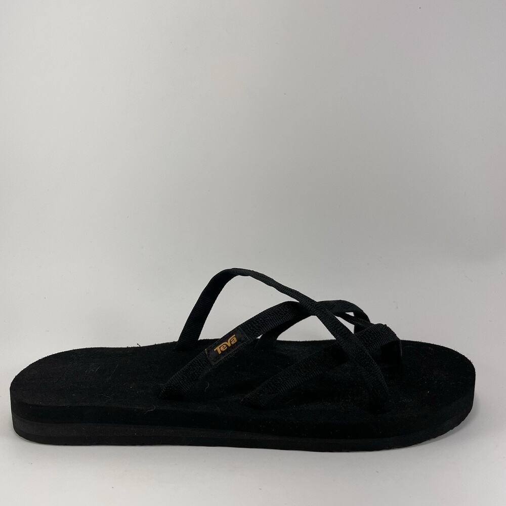New- Teva Olowahu Strappy Beach Sandals Slides Womens Size 10 Black Lightweight